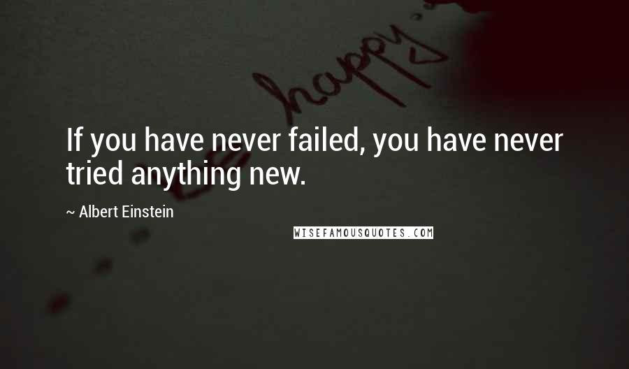 Albert Einstein Quotes: If you have never failed, you have never tried anything new.