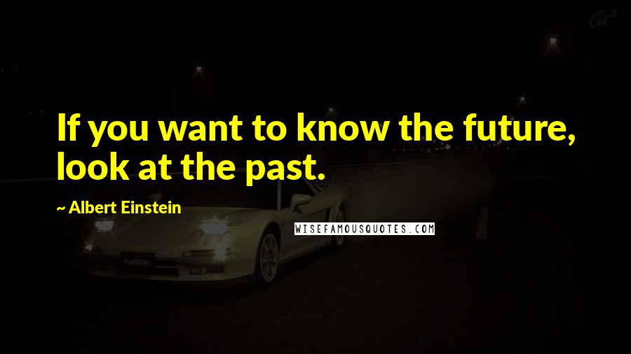 Albert Einstein Quotes: If you want to know the future, look at the past.