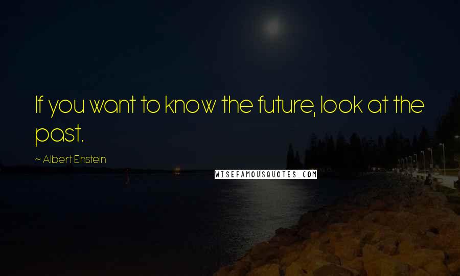 Albert Einstein Quotes: If you want to know the future, look at the past.