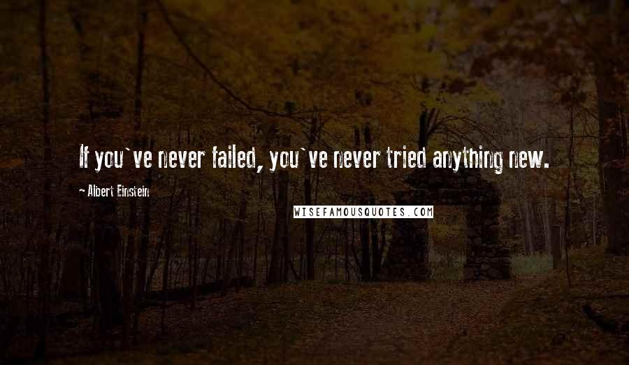 Albert Einstein Quotes: If you've never failed, you've never tried anything new.