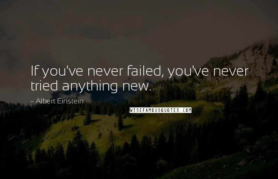 Albert Einstein Quotes: If you've never failed, you've never tried anything new.