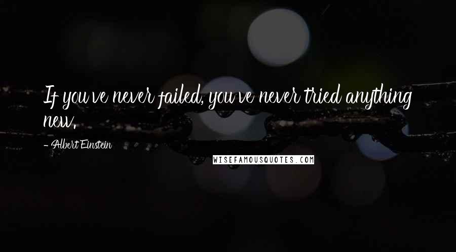 Albert Einstein Quotes: If you've never failed, you've never tried anything new.