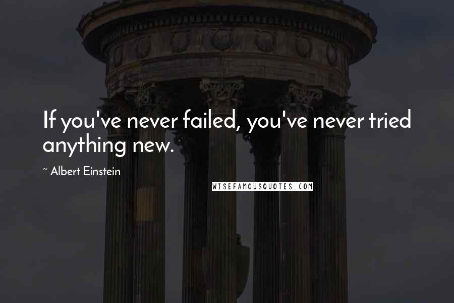 Albert Einstein Quotes: If you've never failed, you've never tried anything new.