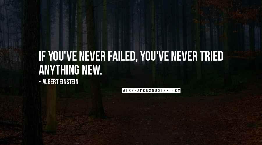 Albert Einstein Quotes: If you've never failed, you've never tried anything new.