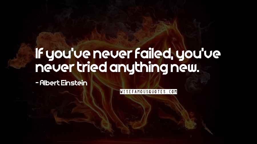 Albert Einstein Quotes: If you've never failed, you've never tried anything new.