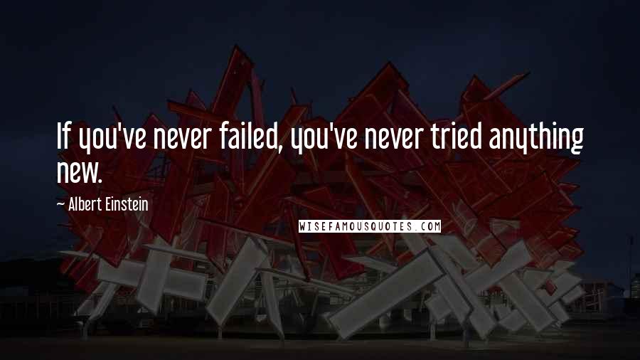 Albert Einstein Quotes: If you've never failed, you've never tried anything new.