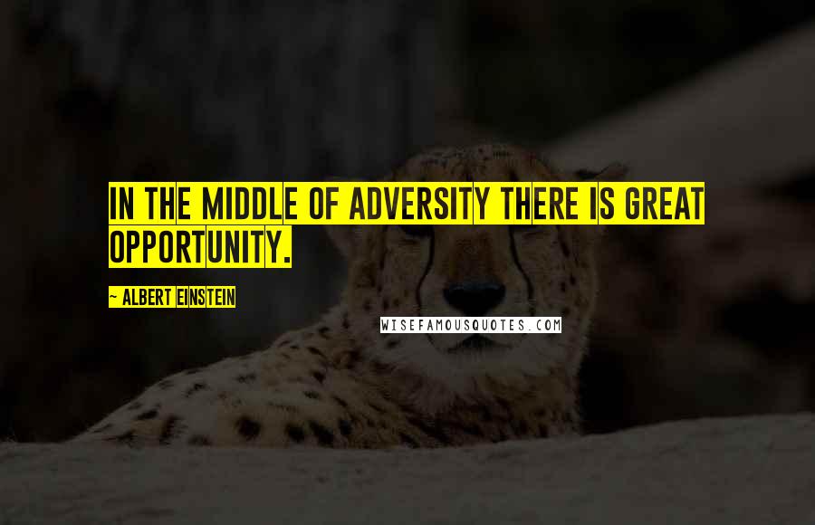 Albert Einstein Quotes: In the middle of adversity there is great opportunity.