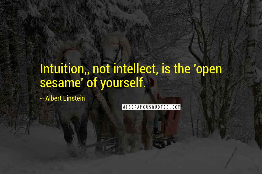 Albert Einstein Quotes: Intuition,, not intellect, is the 'open sesame' of yourself.