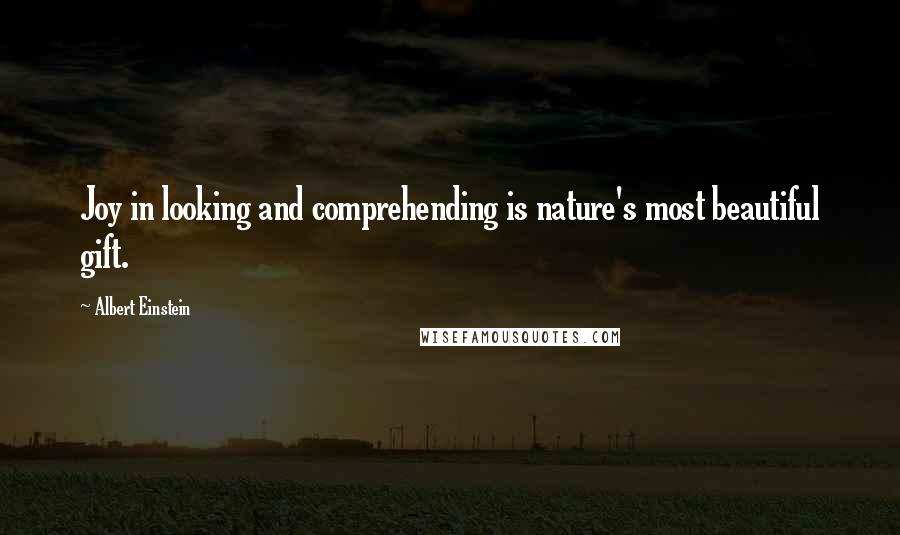 Albert Einstein Quotes: Joy in looking and comprehending is nature's most beautiful gift.