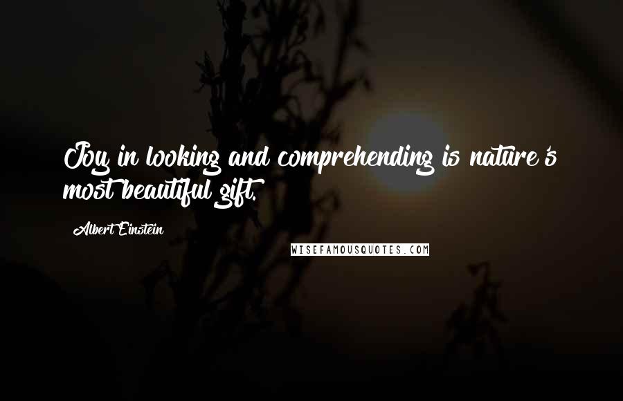 Albert Einstein Quotes: Joy in looking and comprehending is nature's most beautiful gift.