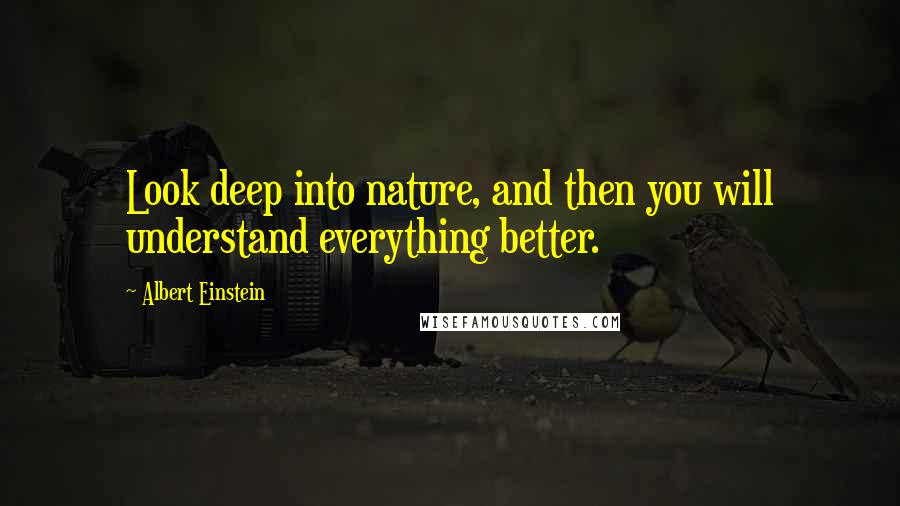 Albert Einstein Quotes: Look deep into nature, and then you will understand everything better.