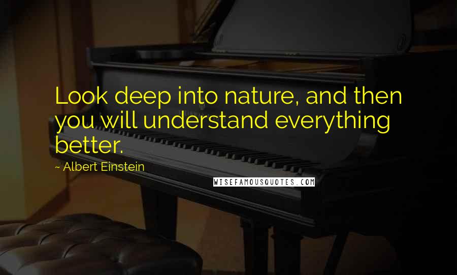 Albert Einstein Quotes: Look deep into nature, and then you will understand everything better.