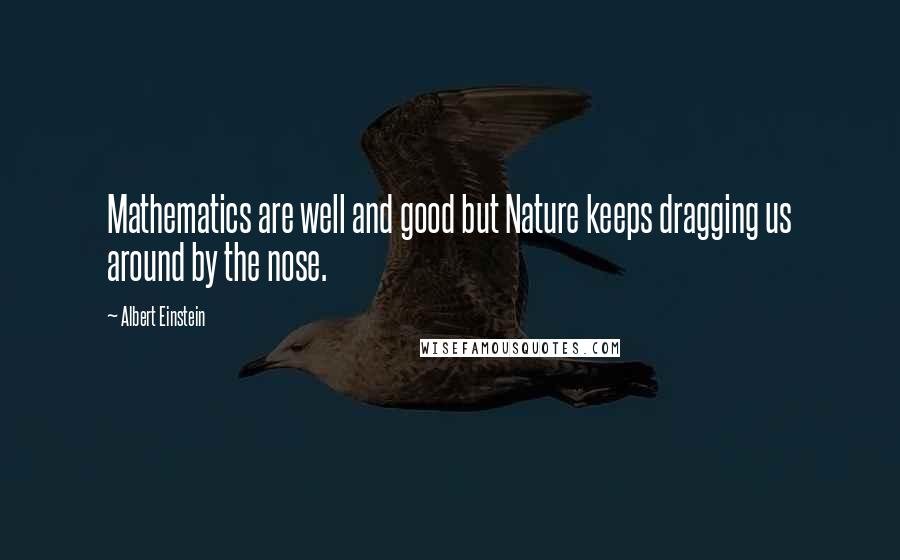 Albert Einstein Quotes: Mathematics are well and good but Nature keeps dragging us around by the nose.