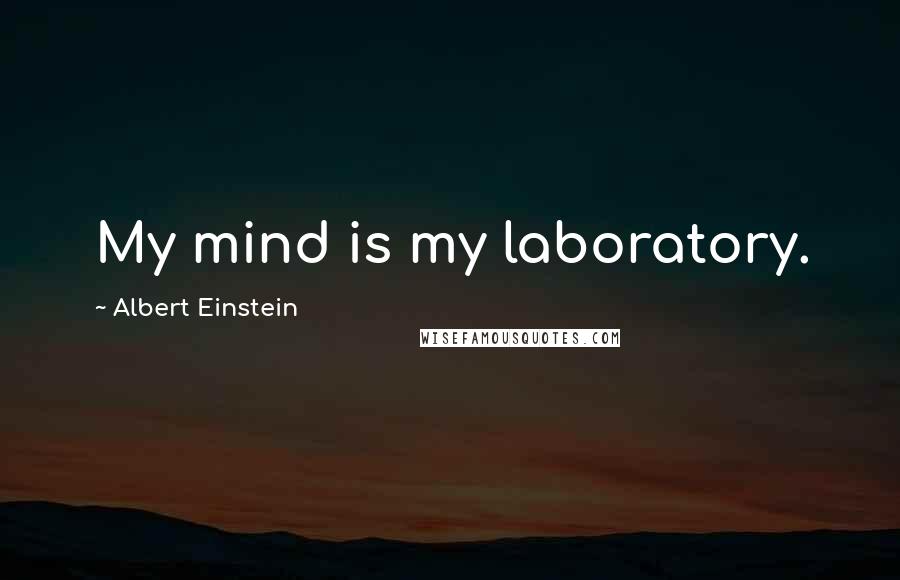 Albert Einstein Quotes: My mind is my laboratory.