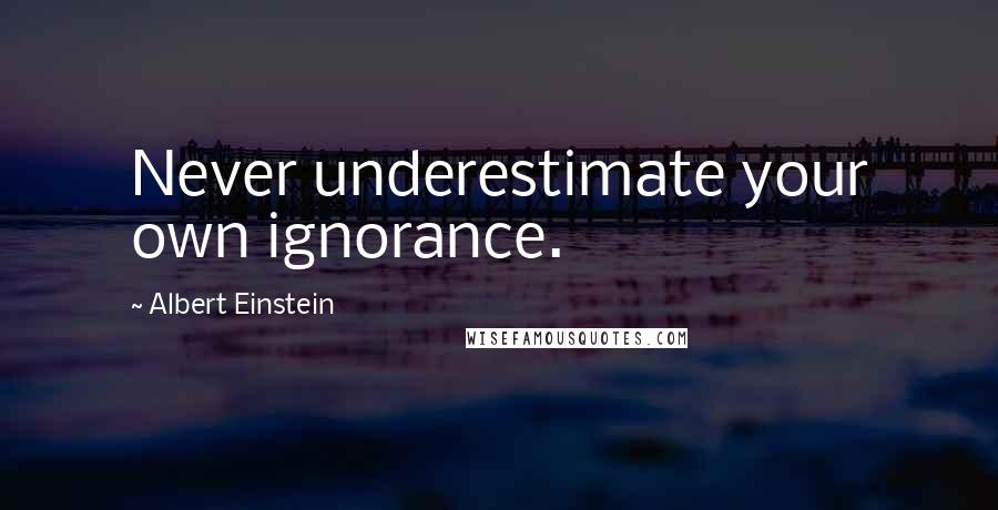 Albert Einstein Quotes: Never underestimate your own ignorance.