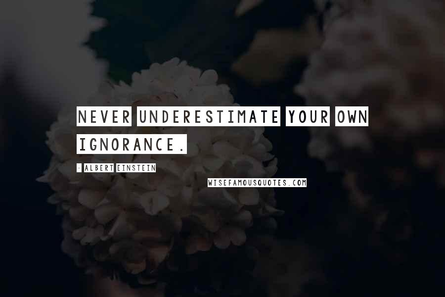 Albert Einstein Quotes: Never underestimate your own ignorance.