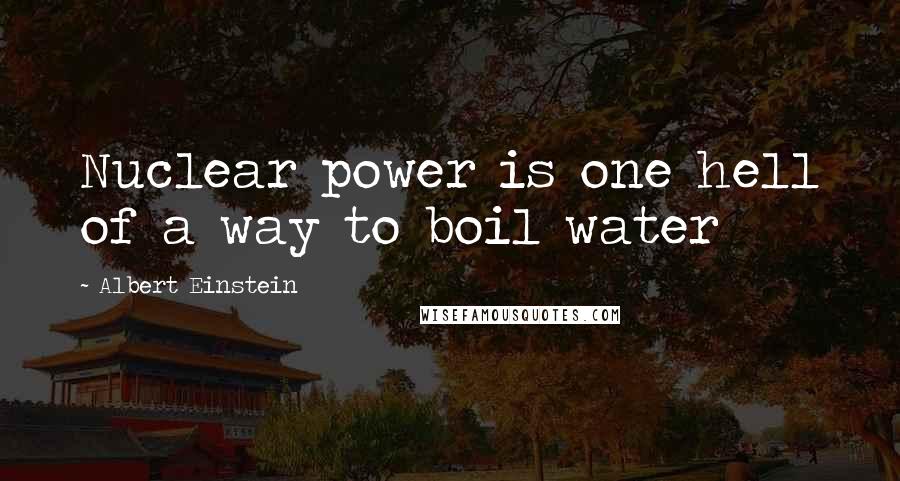 Albert Einstein Quotes: Nuclear power is one hell of a way to boil water