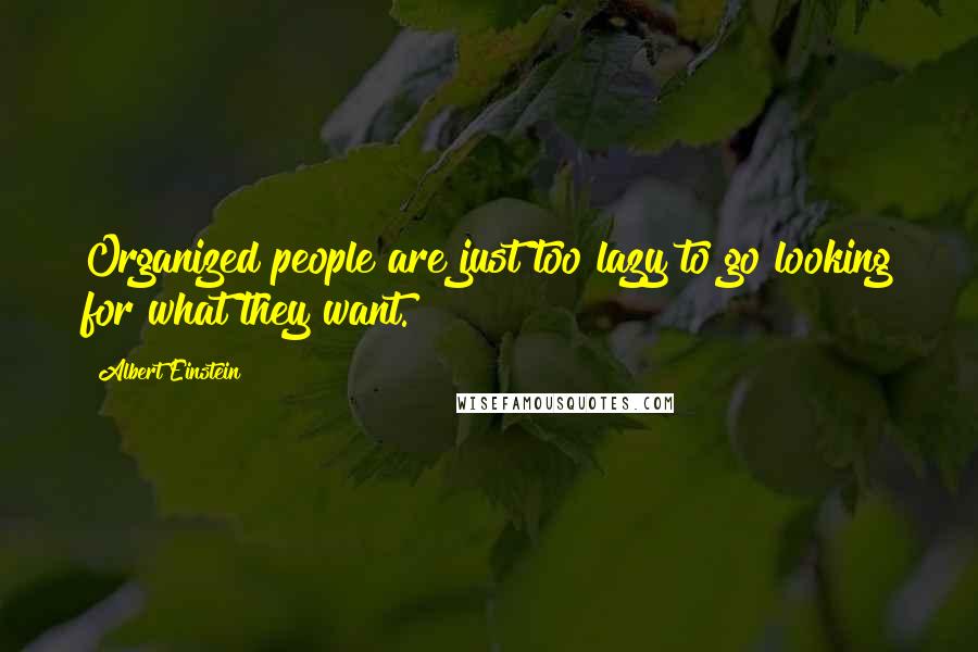 Albert Einstein Quotes: Organized people are just too lazy to go looking for what they want.