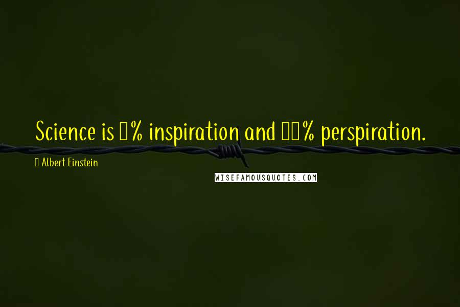 Albert Einstein Quotes: Science is 1% inspiration and 99% perspiration.