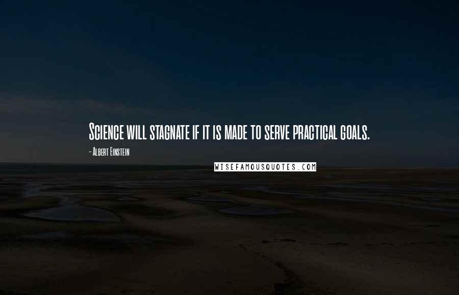 Albert Einstein Quotes: Science will stagnate if it is made to serve practical goals.