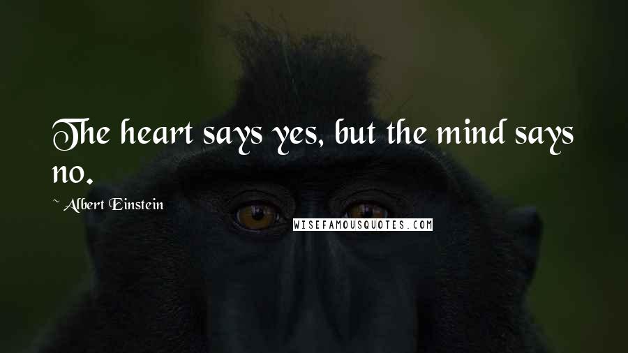 Albert Einstein Quotes: The heart says yes, but the mind says no.