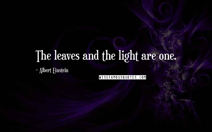 Albert Einstein Quotes: The leaves and the light are one.