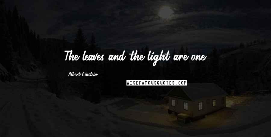 Albert Einstein Quotes: The leaves and the light are one.