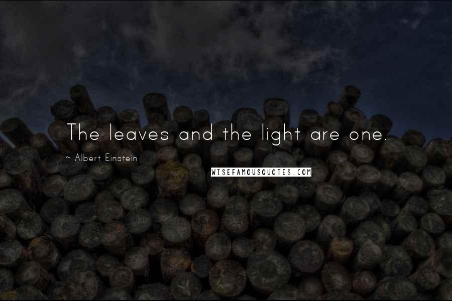 Albert Einstein Quotes: The leaves and the light are one.