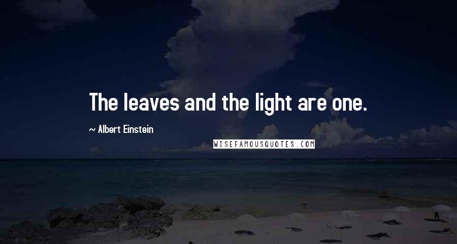 Albert Einstein Quotes: The leaves and the light are one.