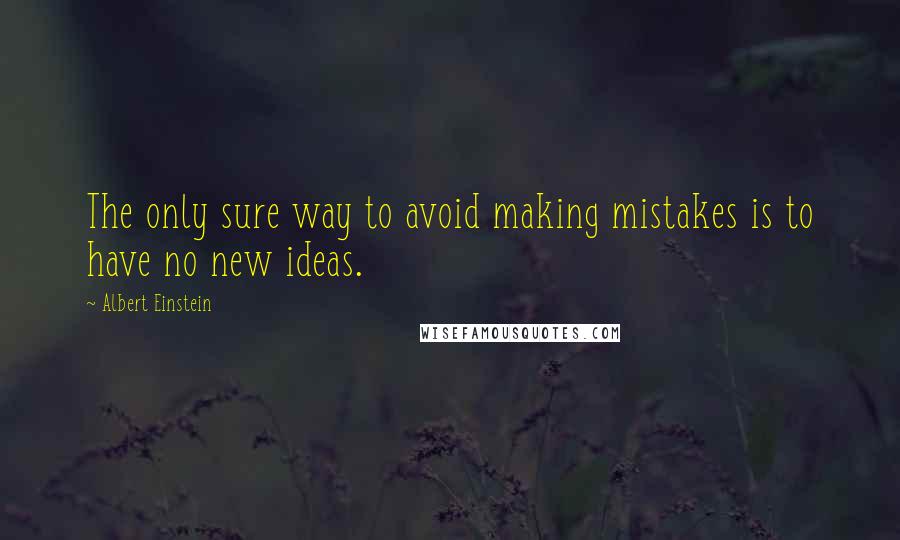 Albert Einstein Quotes: The only sure way to avoid making mistakes is to have no new ideas.