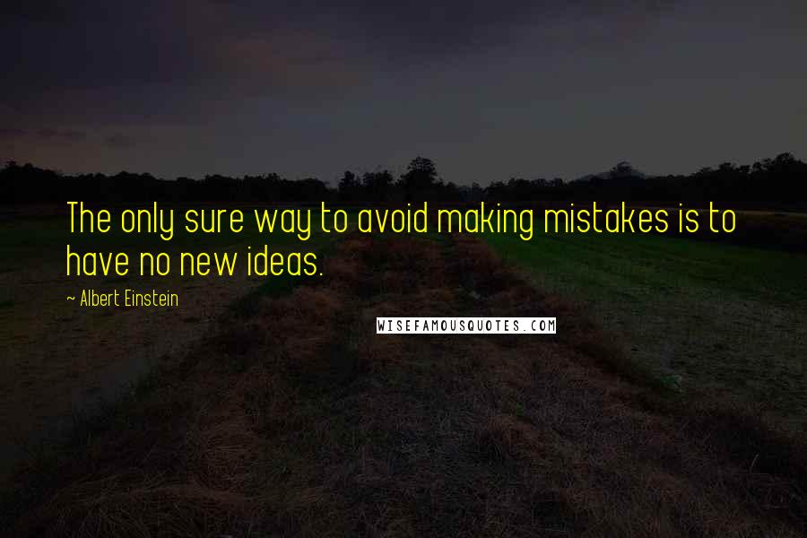 Albert Einstein Quotes: The only sure way to avoid making mistakes is to have no new ideas.