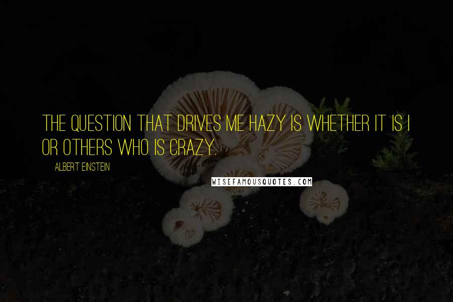 Albert Einstein Quotes: The question that drives me hazy is whether it is I or others who is crazy.