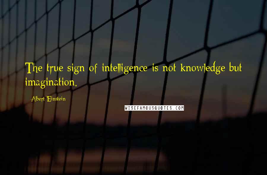 Albert Einstein Quotes: The true sign of intelligence is not knowledge but imagination.