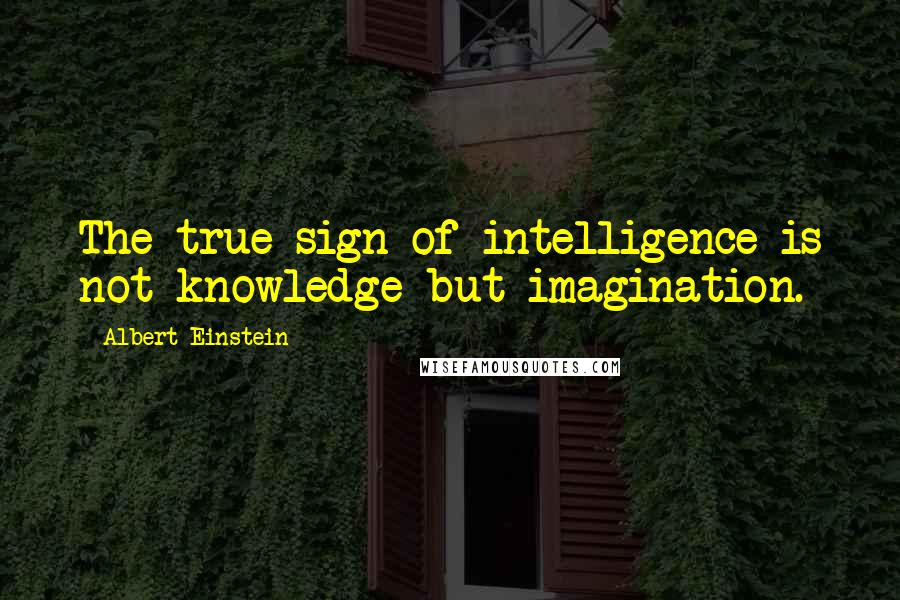 Albert Einstein Quotes: The true sign of intelligence is not knowledge but imagination.