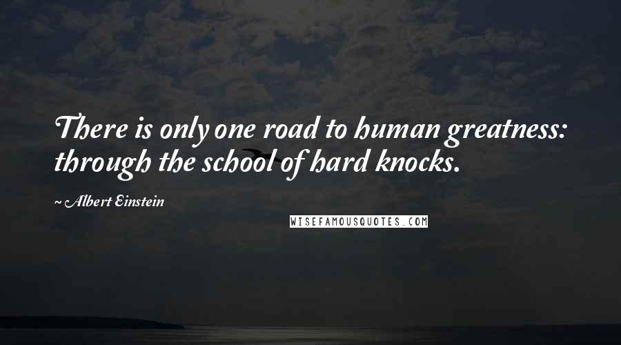 Albert Einstein Quotes: There is only one road to human greatness: through the school of hard knocks.