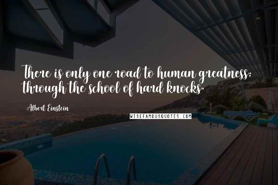 Albert Einstein Quotes: There is only one road to human greatness: through the school of hard knocks.