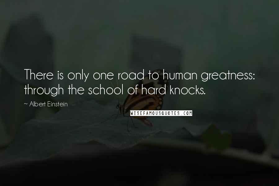 Albert Einstein Quotes: There is only one road to human greatness: through the school of hard knocks.