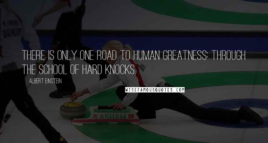 Albert Einstein Quotes: There is only one road to human greatness: through the school of hard knocks.