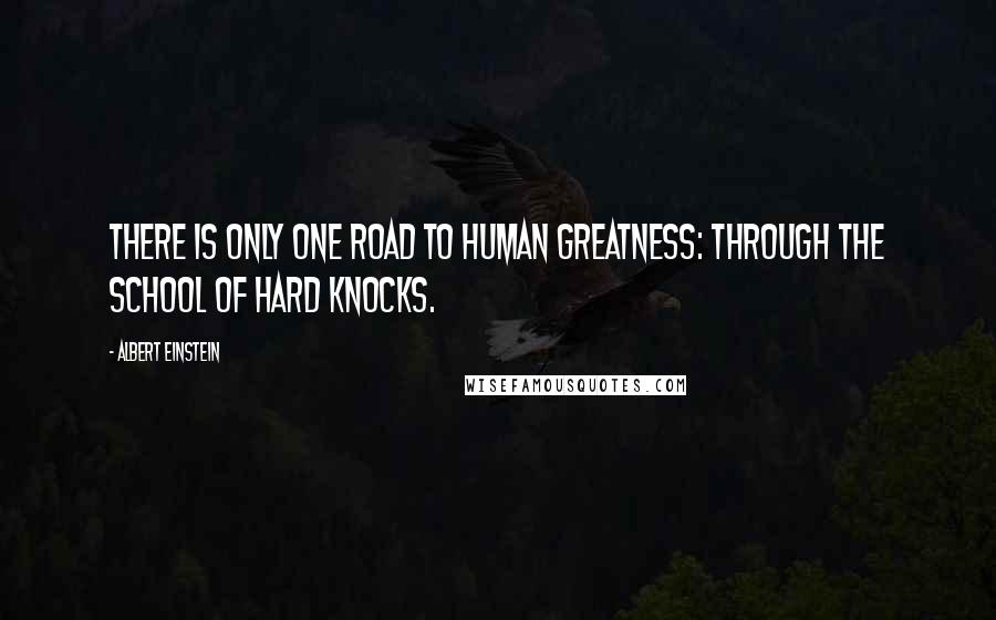 Albert Einstein Quotes: There is only one road to human greatness: through the school of hard knocks.