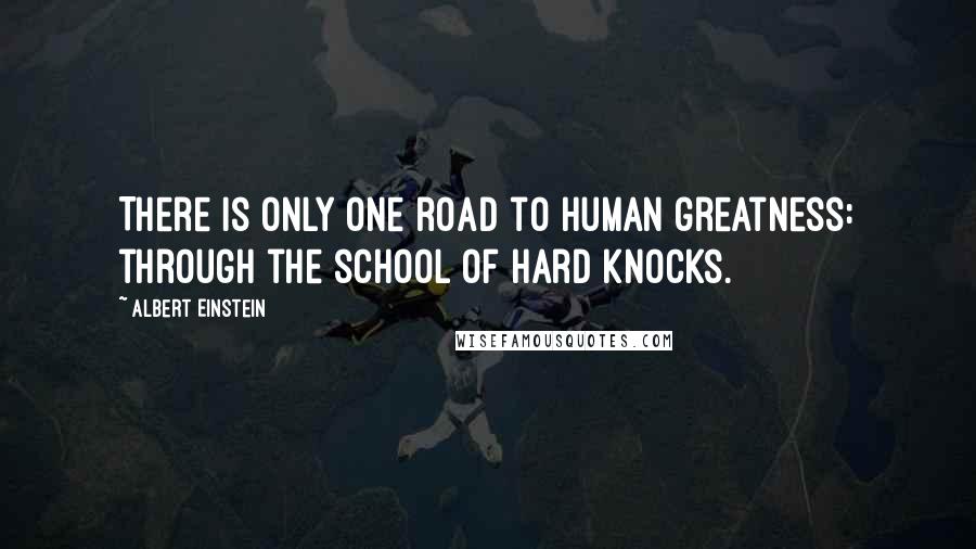 Albert Einstein Quotes: There is only one road to human greatness: through the school of hard knocks.