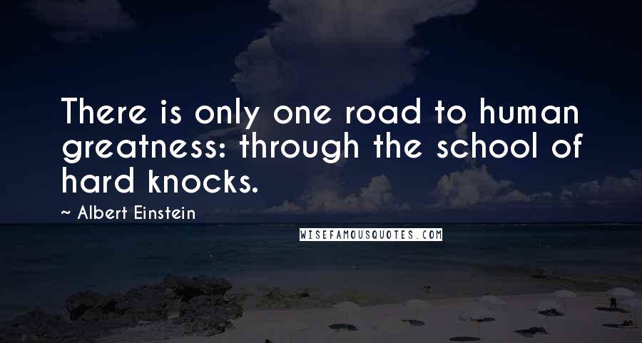 Albert Einstein Quotes: There is only one road to human greatness: through the school of hard knocks.