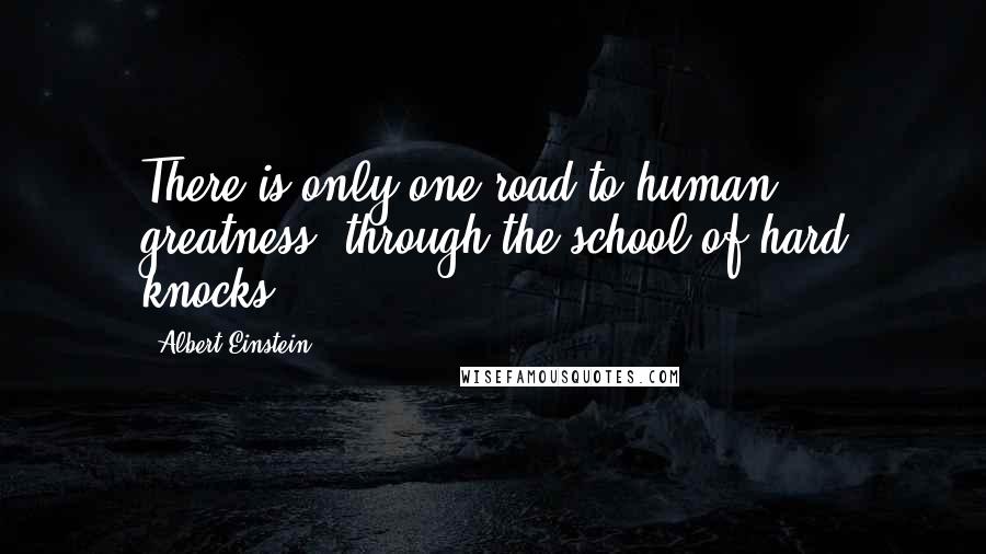 Albert Einstein Quotes: There is only one road to human greatness: through the school of hard knocks.