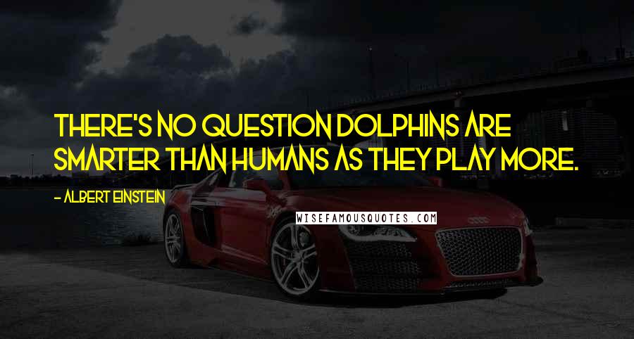 Albert Einstein Quotes: There's no question dolphins are smarter than humans as they play more.