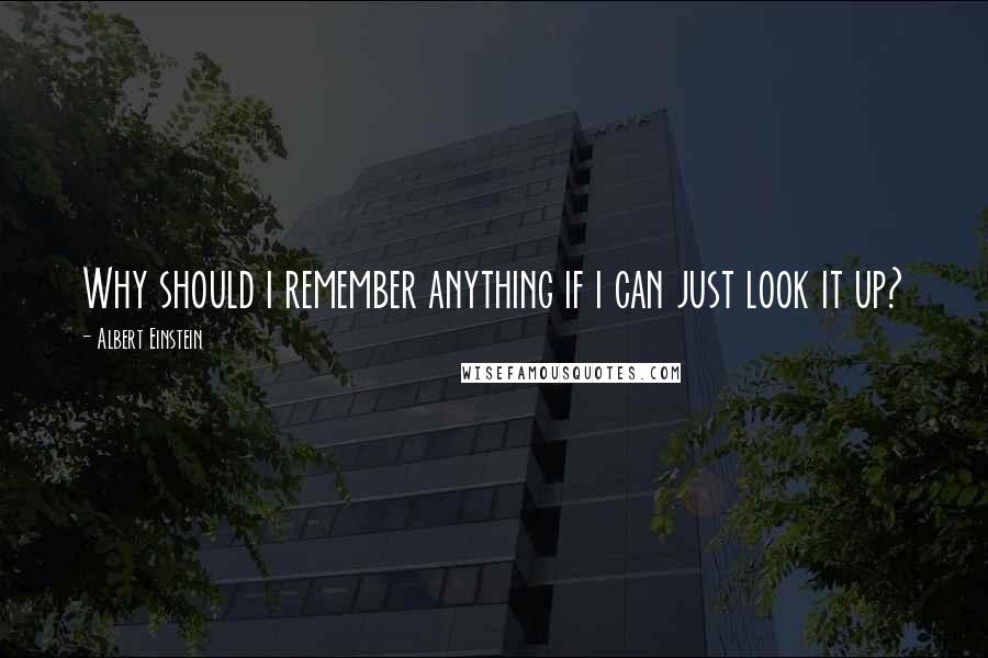 Albert Einstein Quotes: Why should i remember anything if i can just look it up?