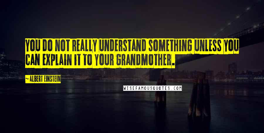 Albert Einstein Quotes: You do not really understand something unless you can explain it to your grandmother.