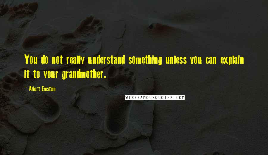 Albert Einstein Quotes: You do not really understand something unless you can explain it to your grandmother.