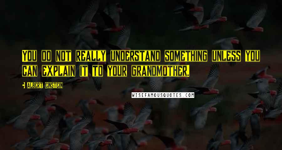 Albert Einstein Quotes: You do not really understand something unless you can explain it to your grandmother.