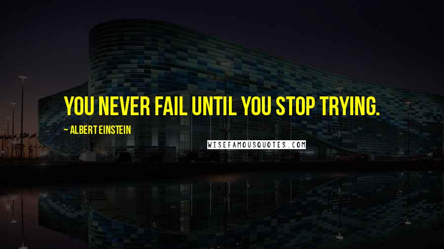 Albert Einstein Quotes: You never fail until you stop trying.