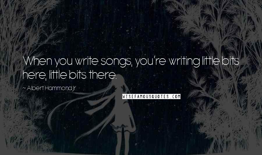 Albert Hammond Jr. Quotes: When you write songs, you're writing little bits here, little bits there.