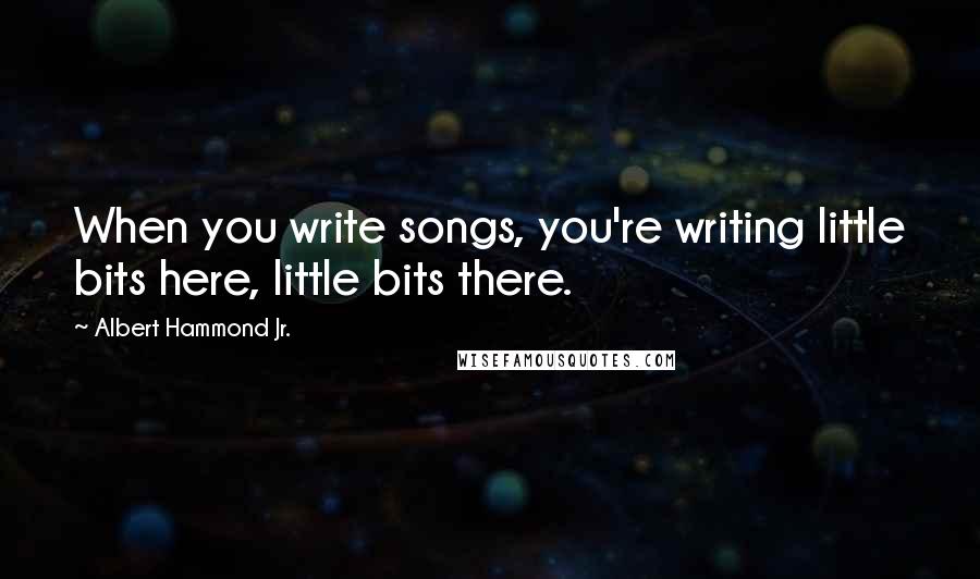 Albert Hammond Jr. Quotes: When you write songs, you're writing little bits here, little bits there.